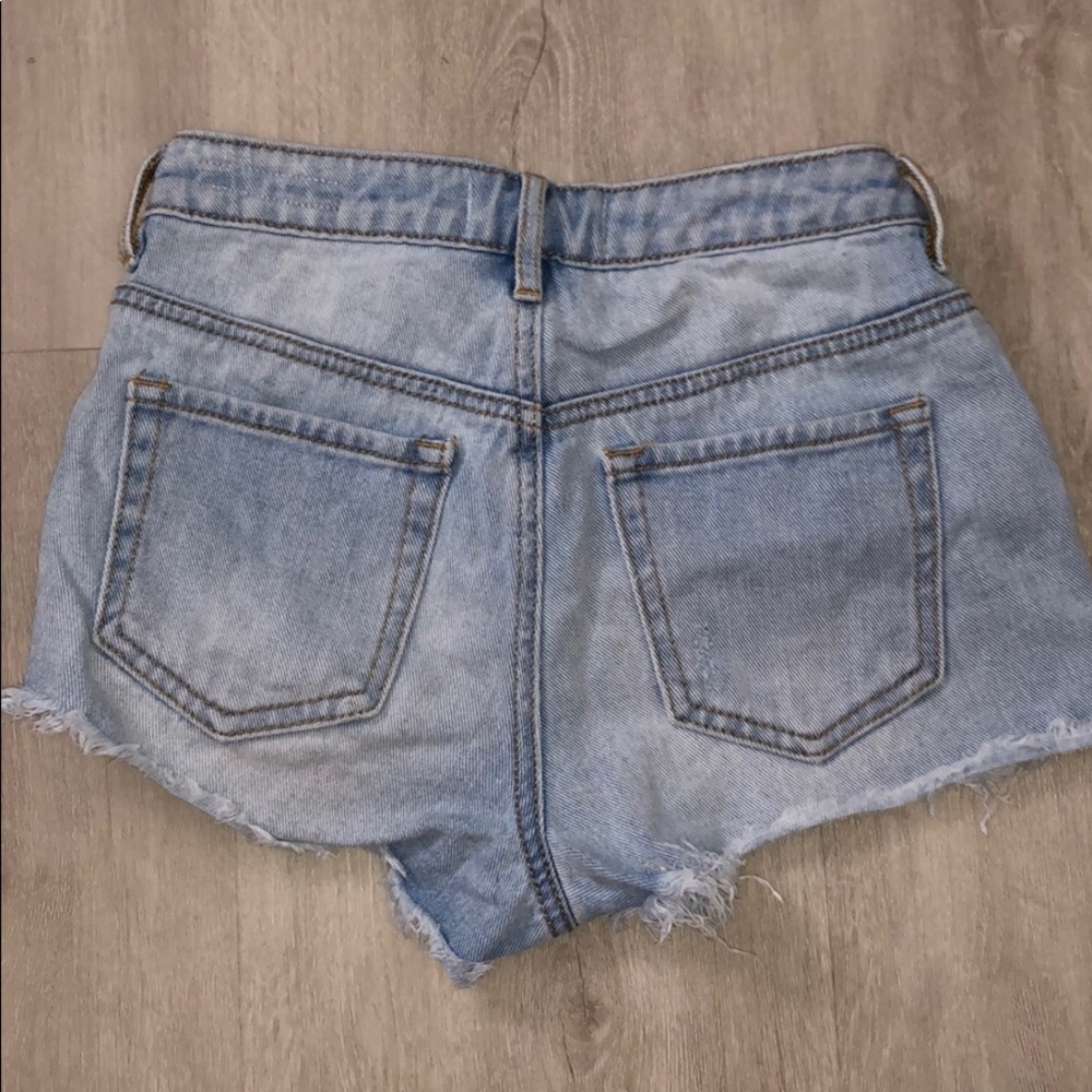 Pacsun High Rise Ripped Jean Shorts - Picture 2 of 3